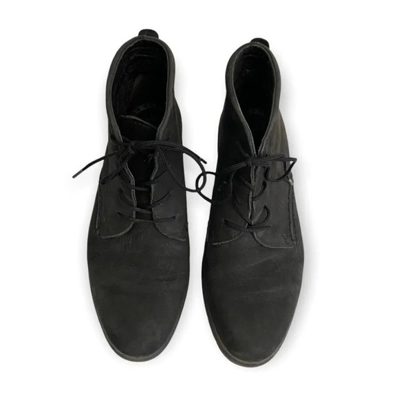 Ecco  Black Soft Suede Lace Up Booties - Picture 2 of 8